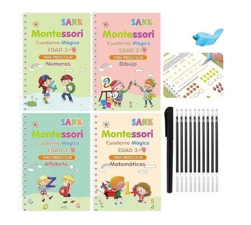 Set Libro x4 De Caligrafía Magico